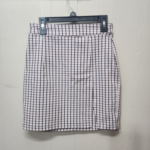 Garage Mini Skirt XS Classic Checkered Skirt Pink Black White Casual C410‎ - Picture 1 of 4